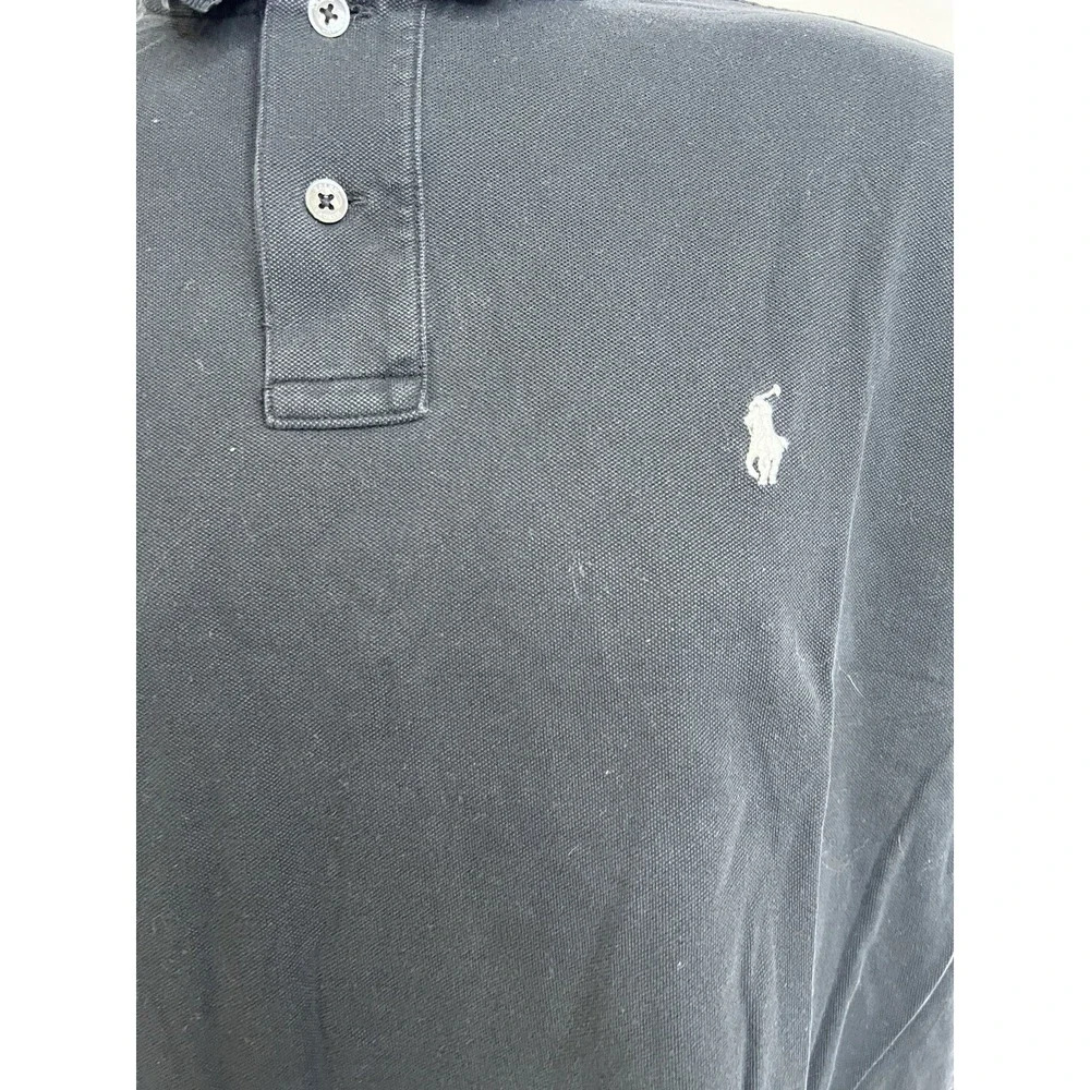 Polo Ralph Lauren‎ Men's Large Shirt Short-sleeve Pima Stretch Mesh Black